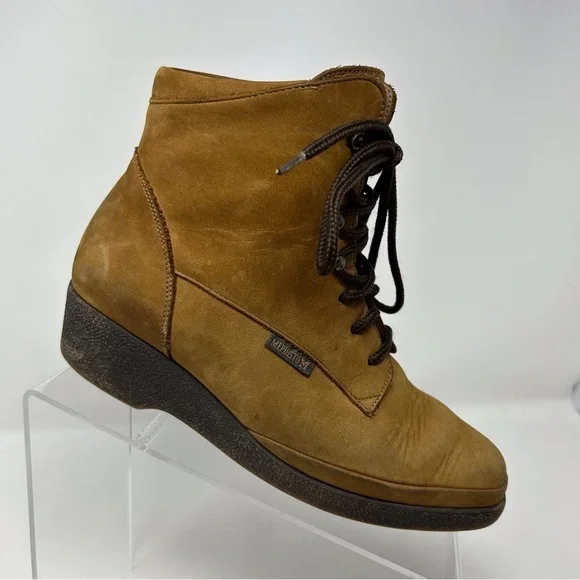Mephisto Air Jet Tan Light Brown Leather Lace Up Ankle Boots Size 7 - Picture 2 of 12